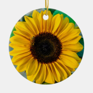 Sunflower with Bee Ceramic Tree Decoration