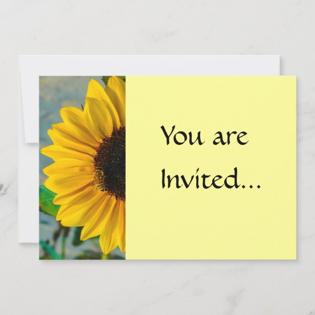 Sunflower with Bee  Invitation (Front)
