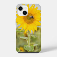 Sunflower with bee iPhone 14 case