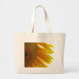 Sunflower with Bumblebees Large Tote Bag