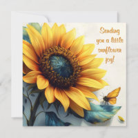 Sunflower with Butterflies with Customizable Text