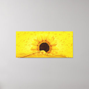 Sunflower with Dew Canvas Print