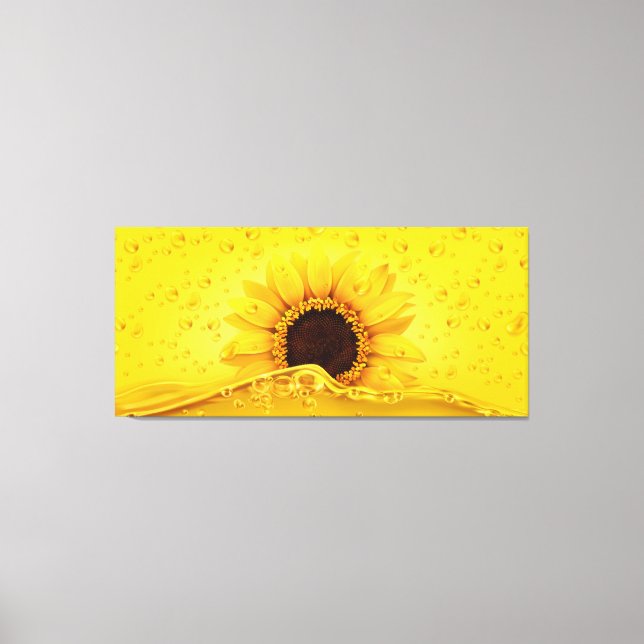 Sunflower with Dew Canvas Print (Front)