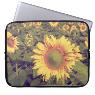 Sunflower with filter effect retro vintage styleag laptop sleeve