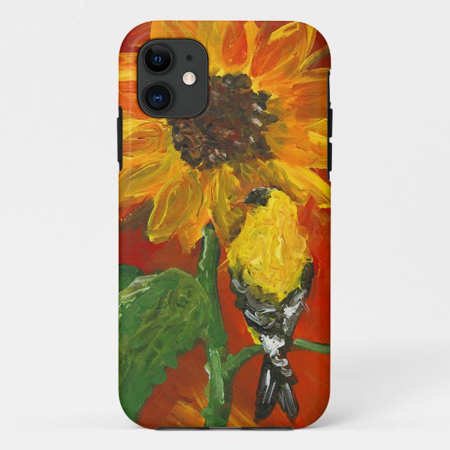 Sunflower with Goldfinch Case-Mate iPhone Case (Back)