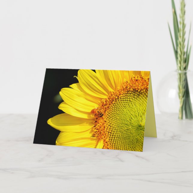 Sunflower With Honeybee Card (Front)