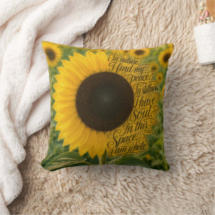 Sunflower with Inspiring Quote Cushion