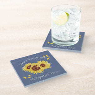 Sunflower With Quote Coaster