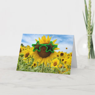 Sunflower with Star Sunglasses Card