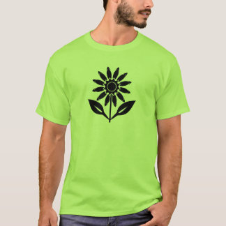 Sunflower with stylized petals and leaves T-Shirt