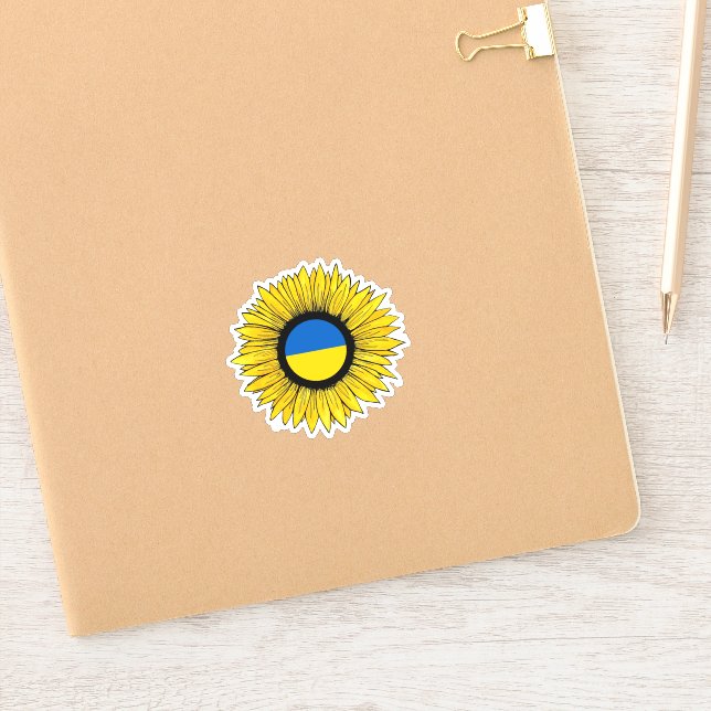 Sunflower with Ukrainian flag (Notebook)
