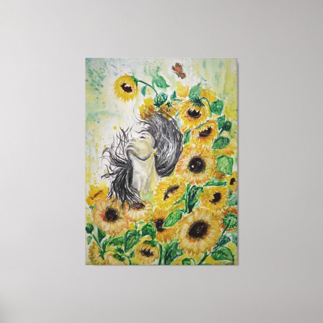 Sunflower Woman Canvas Print (Front)
