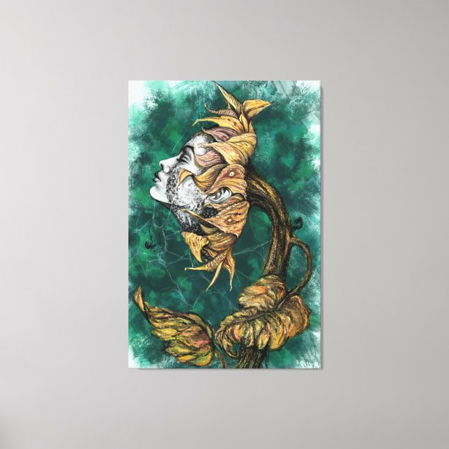 Sunflower Woman Canvas Print (Front)