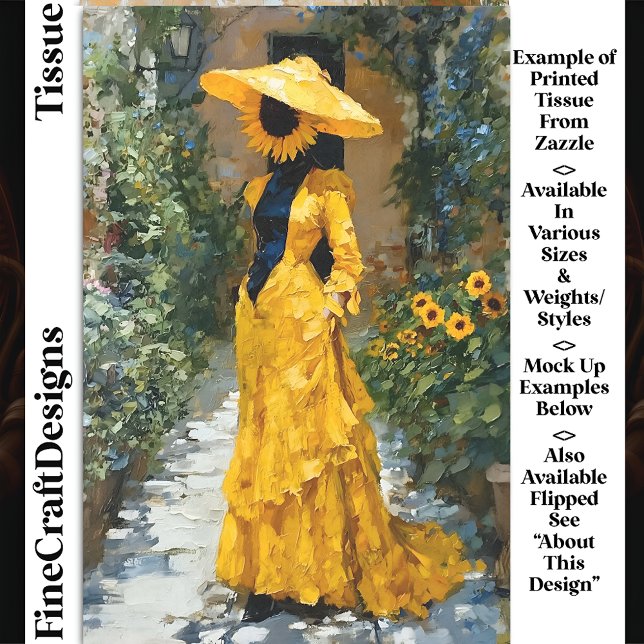 Sunflower Woman in Yellow Dress DS9L Decoupage Tissue Paper (Creator Uploaded)