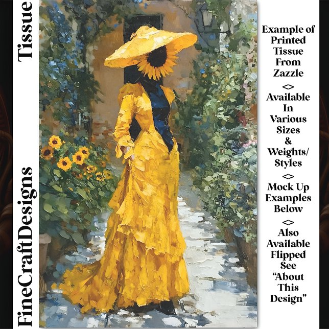 Sunflower Woman in Yellow Dress DS9R Decoupage Tissue Paper (Creator Uploaded)