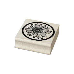 Sunflower Wood Art Stamp