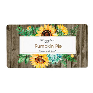 Sunflower Wood Baking Labels