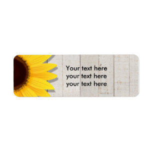 Sunflower Wooden Rustic Country Address Labels