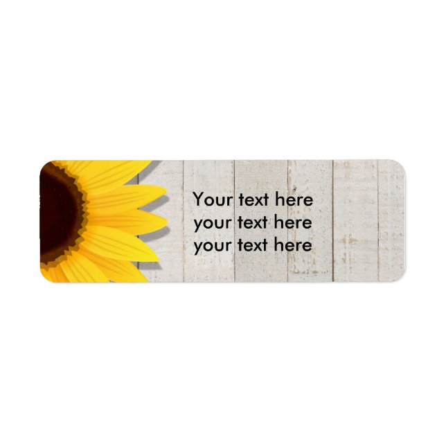 Sunflower Wooden Rustic Country Address Labels (Front)