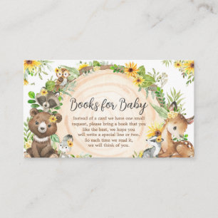 Sunflower Woodland Animals Baby Books for Baby Enclosure Card