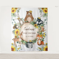 Sunflower Woodland Animals Baby Shower Welcome