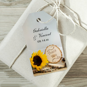 Sunflower Woodland Wedding Thank You Favour Tags