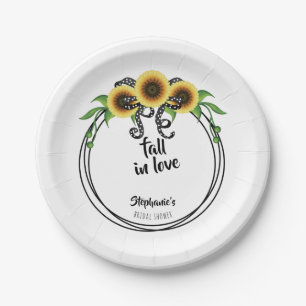 Sunflower Wreath Bridal Shower Paper Plate