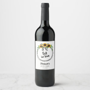 Sunflower Wreath Bridal Shower Wine Label