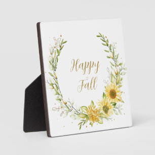 Sunflower wreath with customisable text  plaque