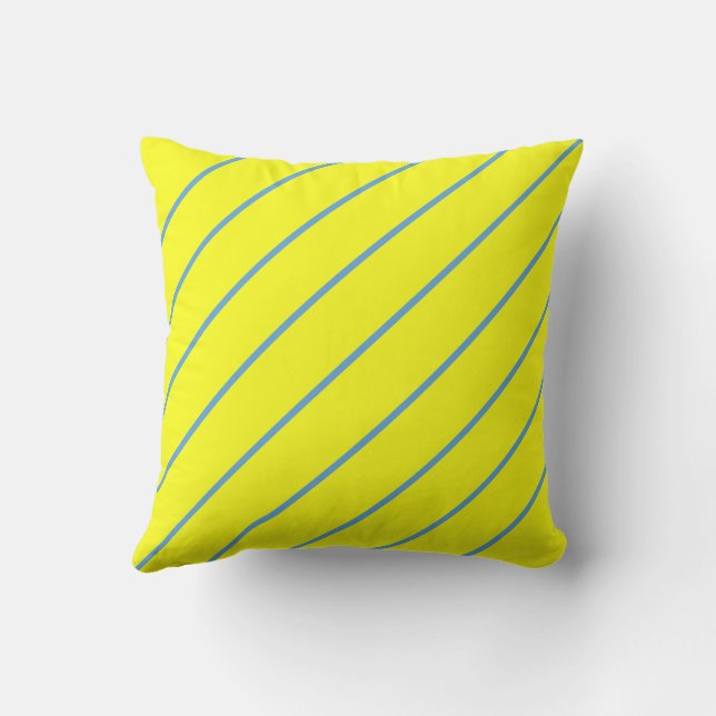Sunflower Yellow And Blue Lines Cushion (Back)