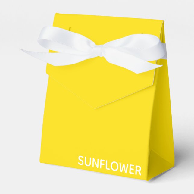 Sunflower Yellow Color Name Favour Box (Front Side)