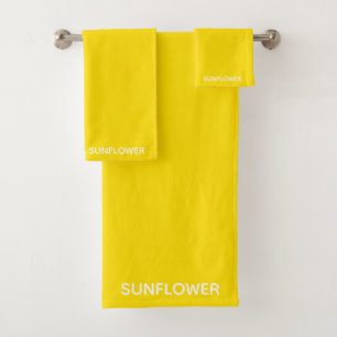 Sunflower Yellow Colour Name Bath Towel Set