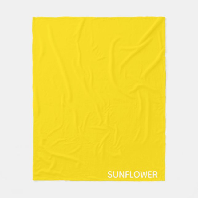 Sunflower Yellow Colour Name Fleece Blanket (Front)
