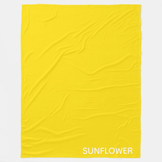 Sunflower Yellow Colour Name Fleece Blanket (Front)