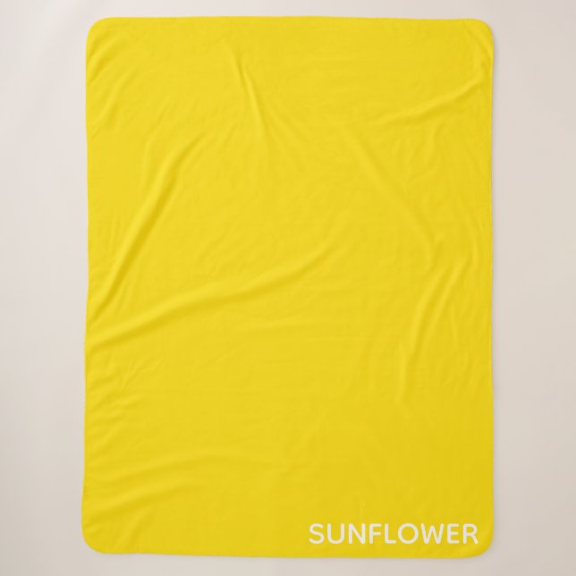 Sunflower Yellow Colour Name Sherpa Blanket (Front)
