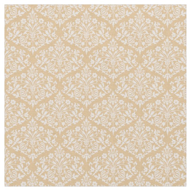 Sunflower Yellow Damask Fabric (Close Up)