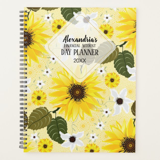 Sunflower Yellow Floral Planner (Front)