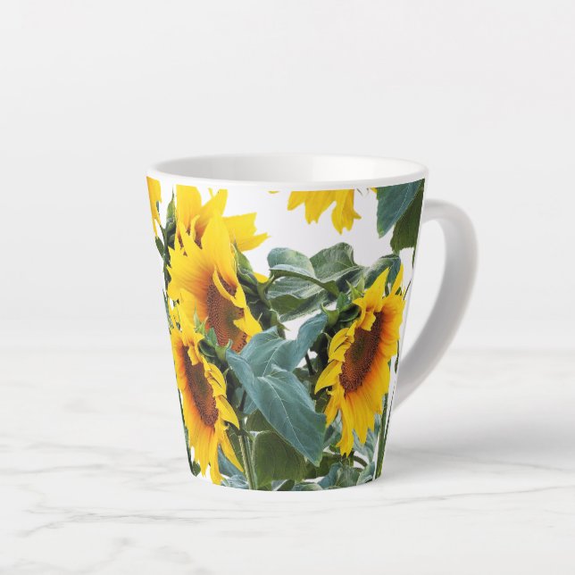 Sunflower Yellow Flower  Latte Mug (Right Angle)