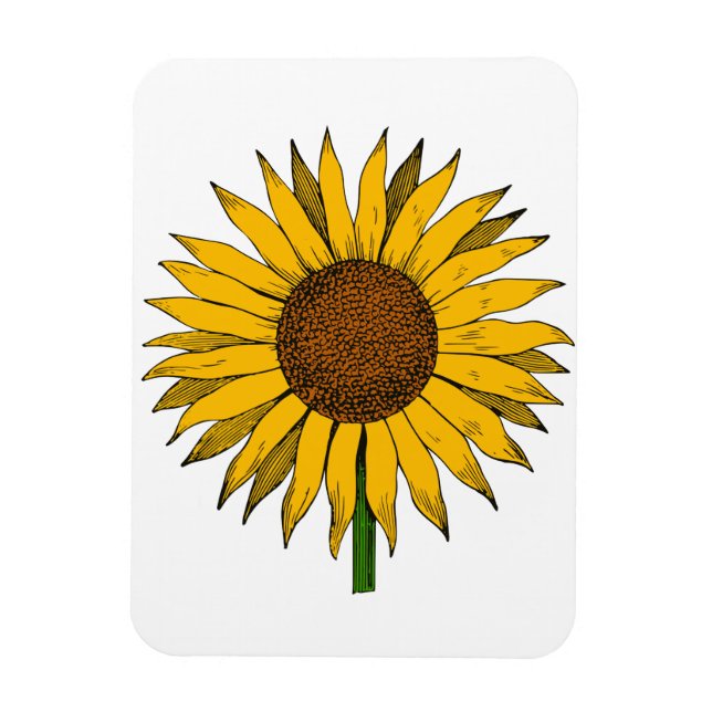 Sunflower Yellow Flower Magnet (Vertical)