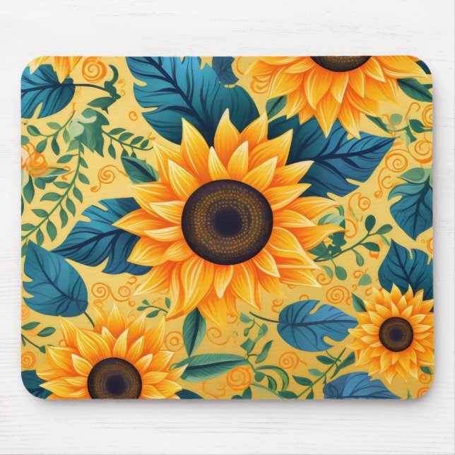 Sunflower Yellow Flower Mouse Pad (Front)