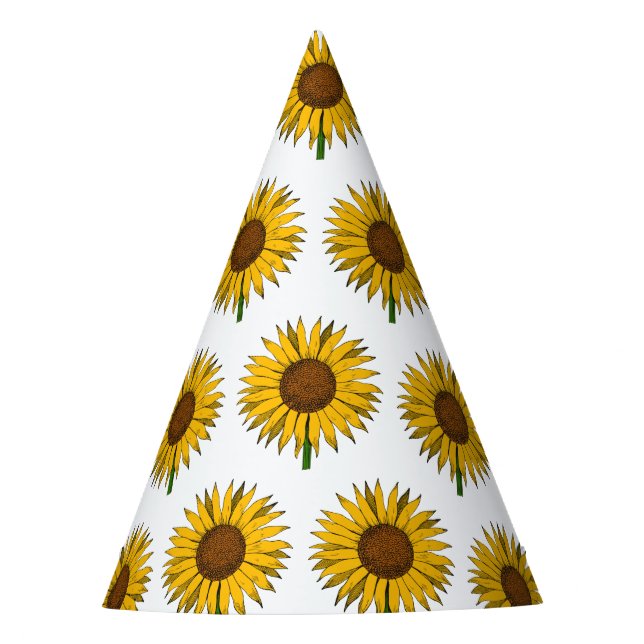 Sunflower Yellow Flower Party Hat (Front)