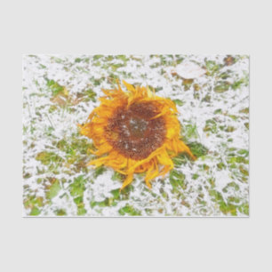 Sunflower Yellow In Winter Snow Decoupage Tissue Paper