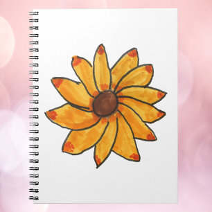 Sunflower Yellow Ink Hand Drawn Notebook