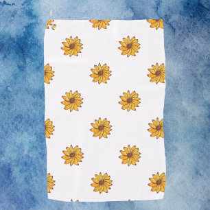 Sunflower Yellow Marker Pattern Golf Towel