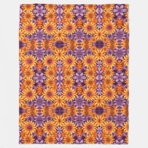 SunFlower Yellow Purple Fleece Blanket
