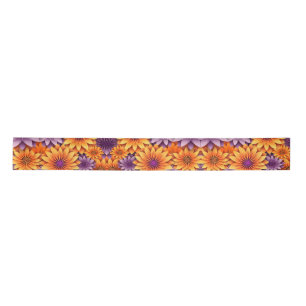 SunFlower Yellow Purple Satin Ribbon