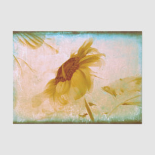 Sunflower Yellow Sepia Vintage Antique Texture Tissue Paper