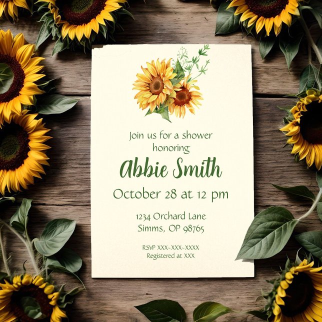 Sunflower Yellow Shower Invitation (Creator Uploaded)