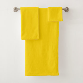 Sunflower Yellow Solid Colour Bath Towel Set