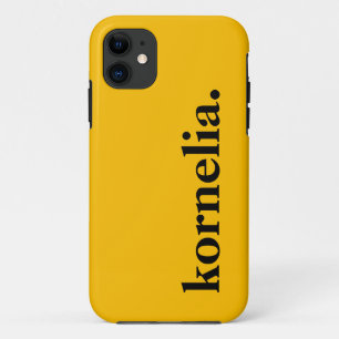 Sunflower Yellow Solid Colour Elegant Name  Case-Mate iPhone Case